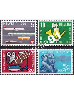 Suisse, n° 621 à 624 neufs, collection timbres Europe