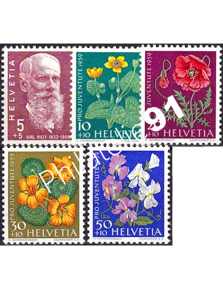 Suisse, n° 634 à 638 neufs, collection timbres Europe