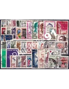 Année complète de timbres de France 1959 - Oblitérée