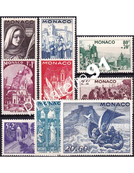 Monaco, n° 265 à 273 charnière, collection timbres Monaco
