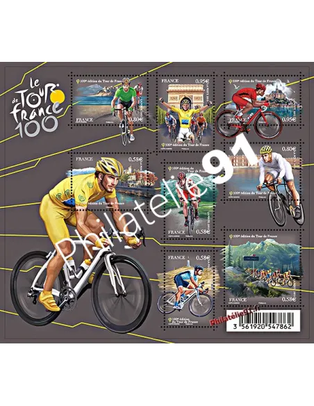 Bloc de 8 timbres : n° 4755 et 4762**(F4755) - Centième Tour de France - Cysclisme