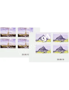 ADH. n° 334a et 335a - Mont St Michel & Tour Eiffel - coin daté