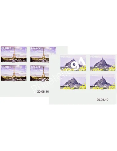 ADH. n° 334a et 335a - Mont St Michel & Tour Eiffel - coin daté
