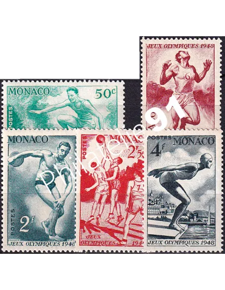 Monaco, n° 319 à 323 charnière, collection timbres Monaco