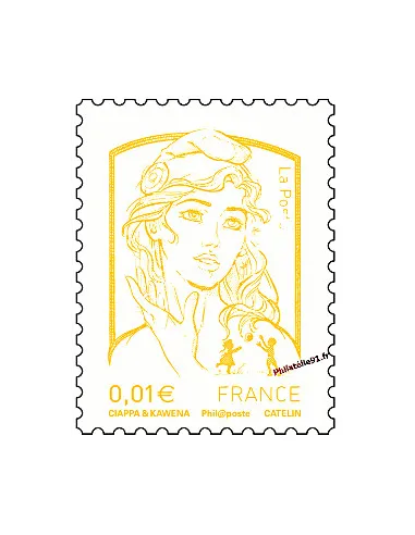 Timbre de France n° 4763 jaune - Marianne et la jeunesse. Type Marianne de Ciappa et Kawena