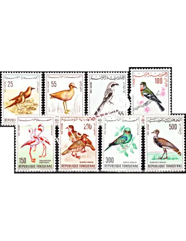 Timbres  de Tunisie n° 26 à 33 de Poste Aérienne - Thématique Oiseaux