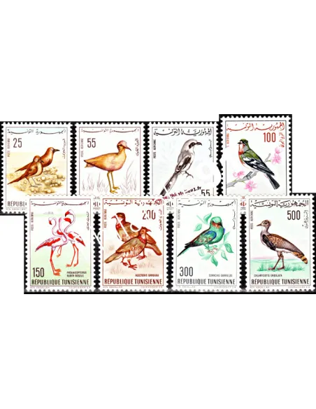 Timbres  de Tunisie n° 26 à 33 de Poste Aérienne - Thématique Oiseaux