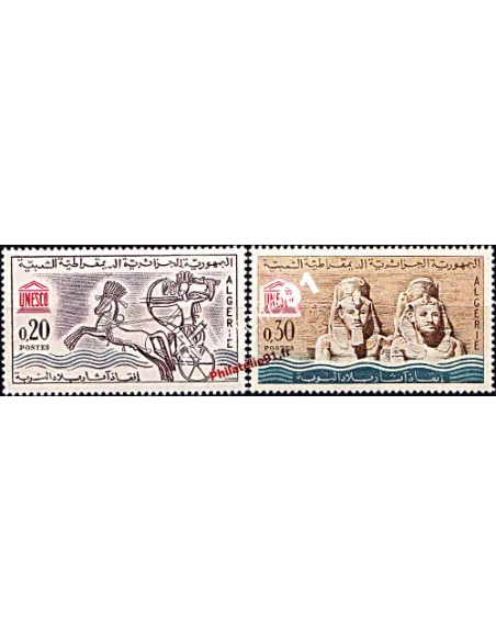 Timbres d’Algérie n° 387 à 388 - Sauvegarde des Monuments de Nubie