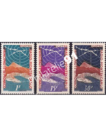 Monaco, n° 376 à 378 charnière, collection timbres Monaco