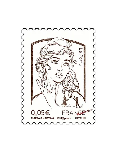 Timbre de France n° 4764 bistre-noir - Marianne et la jeunesse. Type Marianne de Ciappa et Kawena
