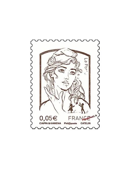 Timbre de France n° 4764 bistre-noir - Marianne et la jeunesse. Type Marianne de Ciappa et Kawena
