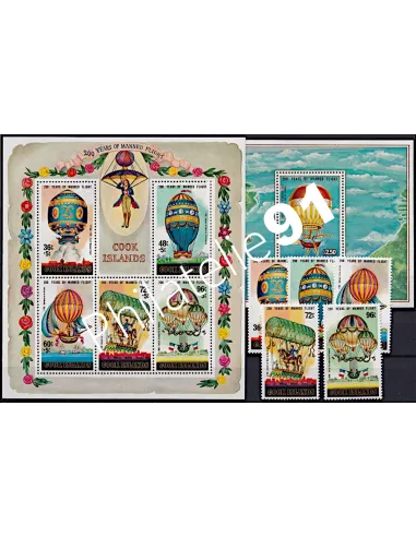 Lot de timbres des Iles Cook, lots thématiques