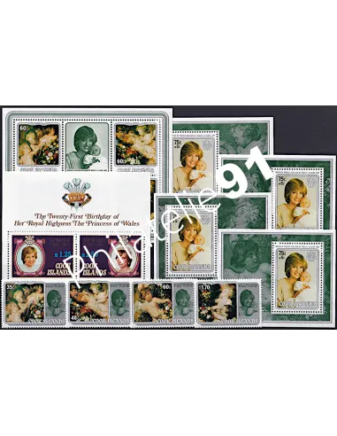 Lot de timbres des Iles Cook, lots thématiques