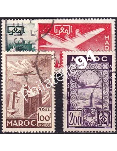 MAROC, PA n° 85 à 88 oblitérés, collection timbres colonies françaises