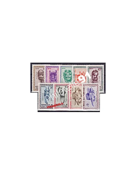 Cote d'Ivoire - Timbres neufs n° 181 à 189.  Thème : Masques.