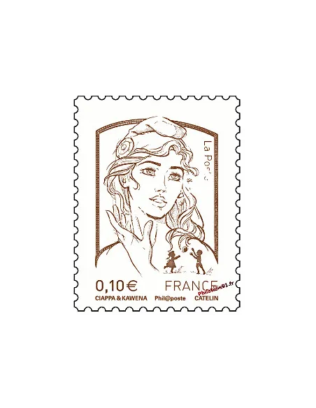 Timbre de France n° 4765 brun - Marianne et la jeunesse. Type Marianne de Ciappa et Kawena