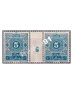 MAROC, Timbre-taxe n° 28 neuf, paire avec millésime 6, colonies
