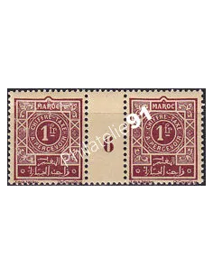 MAROC, Timbre-taxe n° 33 neuf, paire avec millésime 6, colonies