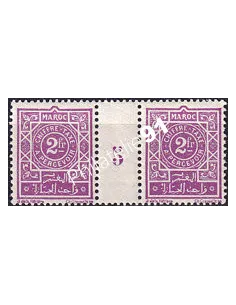 MAROC, Timbre-taxe n° 34 neuf, paire avec millésime 5, colonies