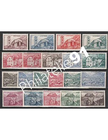 Timbres  n° 100 et 118 - timbres d'Andorre Français