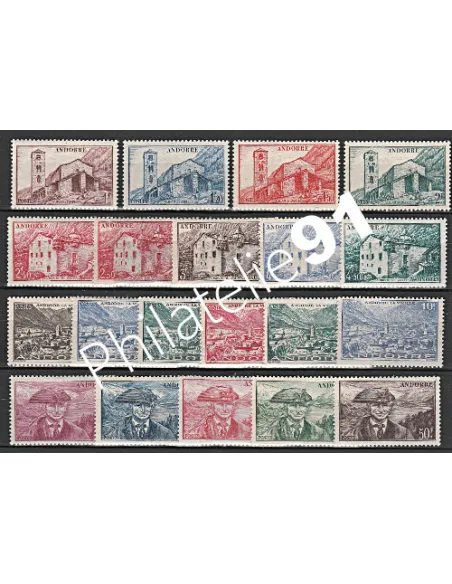 Timbres  n° 100 et 118 - timbres d'Andorre Français
