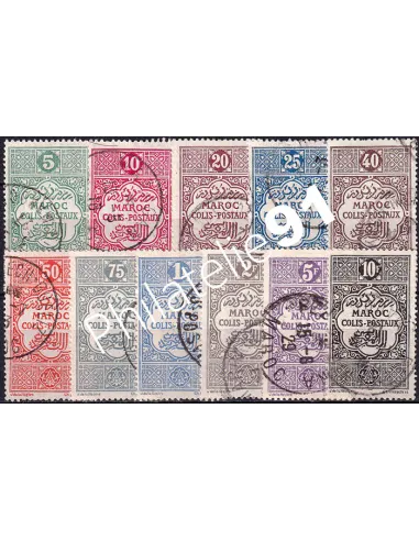 MAROC, timbres Colis postaux n° 1 à 11 oblitérés, colonies françaises