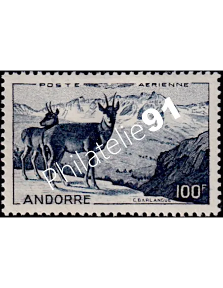 Timbre PA n° 1, collection timbres Andorre Français