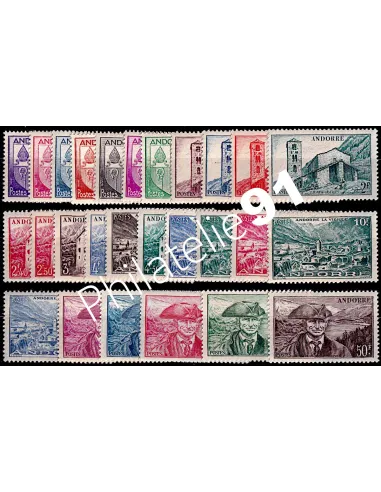 Andorre Français année 1944-46, collection timbres d'Andorre