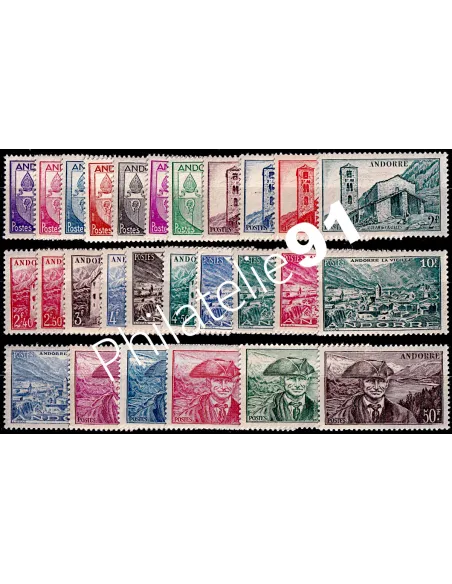 Andorre Français année 1944-46, collection timbres d'Andorre