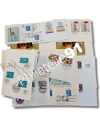 Tous pays, 11documents oblitérés Emissions communes, Lots Thématiques