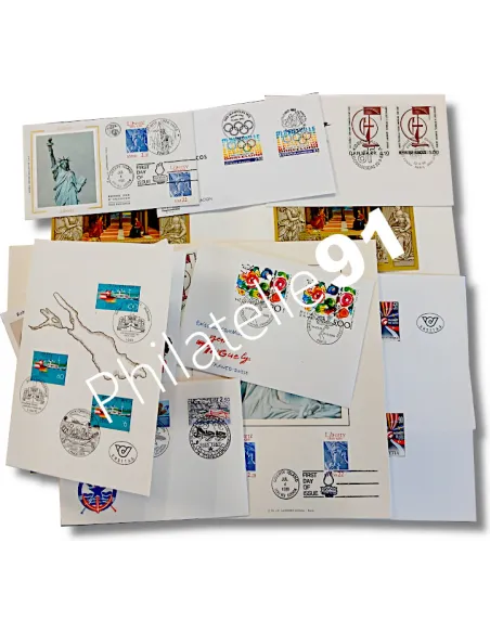 Tous pays, 11documents oblitérés Emissions communes, Lots Thématiques