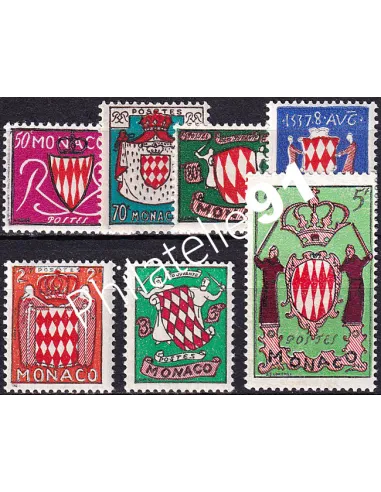 Monaco, n° 405 à 411 charnière, collection timbres Monaco