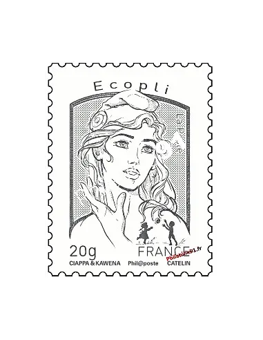Timbre de France n° 4766 - Ecopli 20 gr gris  - Marianne et la jeunesse. Type Marianne de Ciappa et Kawena