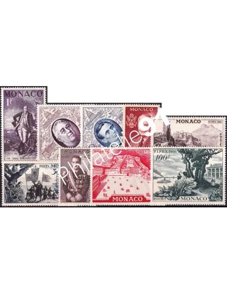 Monaco, n° 444 à 452 neufs, collection timbres Monaco