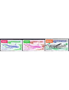 Timbres de Poste aérienne de Guinée -  n° 1 à 3 - Avions