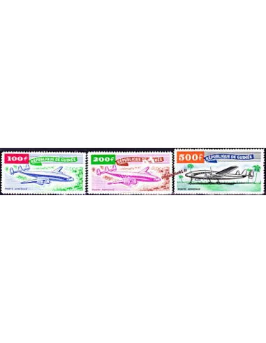 Timbres de Poste aérienne de Guinée -  n° 1 à 3 - Avions