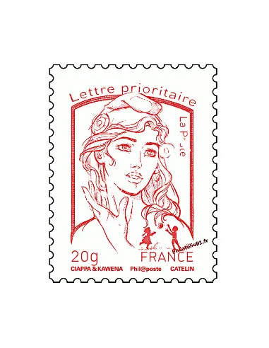 Timbre de France n° 4767 - 20 gr rouge - Marianne et la jeunesse. Type Marianne de Ciappa et Kawena