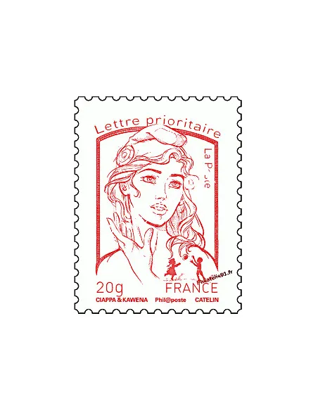 Timbre de France n° 4767 - 20 gr rouge - Marianne et la jeunesse. Type Marianne de Ciappa et Kawena
