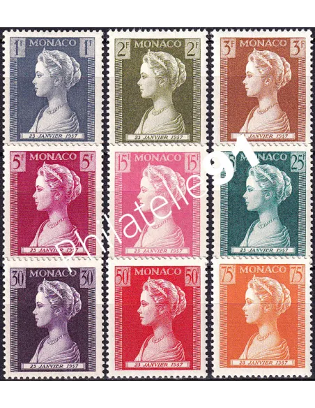 Monaco, n° 478 à 486 charnière, collection timbres Monaco