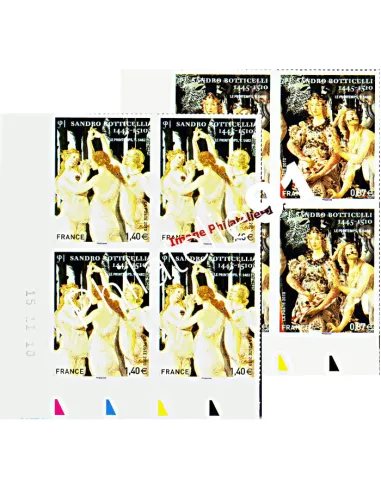 Adhésifs n° 492 et n° 509 -" Sandro Botticelli" - 2 coins datés