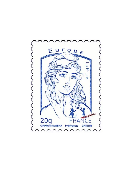 Timbre de France n° 4768 - Europe 20 g., bleu - Marianne et la jeunesse. Type Marianne de Ciappa et Kawena