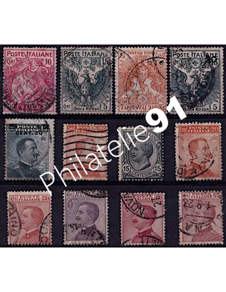 Italie, Lot de timbres, n° 98 à 109, collection Lot tous pays