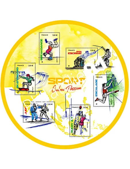 France  n° 5499 à 5504  feuille sport