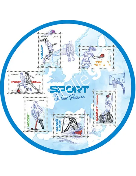 Feuille 5325, Sports, couleur passion, collection timbres France