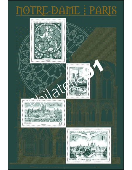 n° 5440 à 5443 - Feuille 5440 - Bloc doré Notre Dame de Paris 2020 - BON PLAN