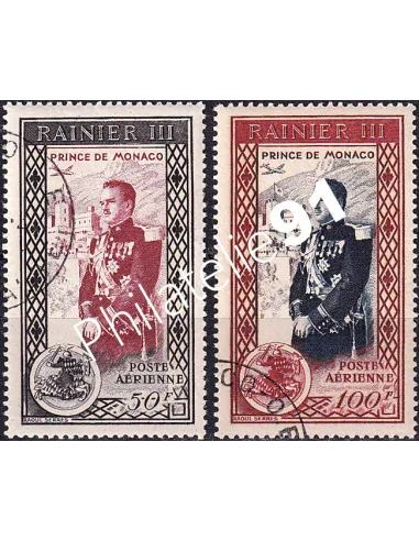 Monaco, PA n° 49 à 50 oblitérés, collection timbres Monaco