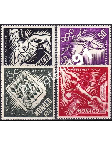 Monaco, PA n° 51 à 54 charnière, collection timbres Monaco