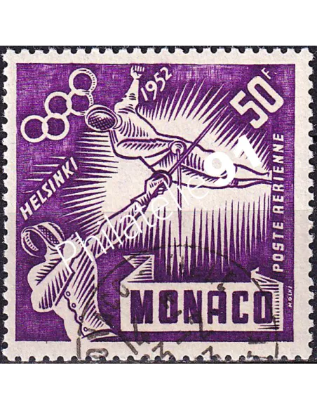 Monaco, PA n° 52 oblitéré, collection timbres Monaco