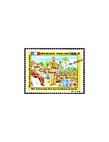 Togo -  Timbre n°   1308 - De Gaulle