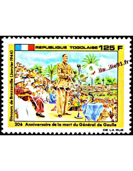 Togo -  Timbre n°   1308 - De Gaulle